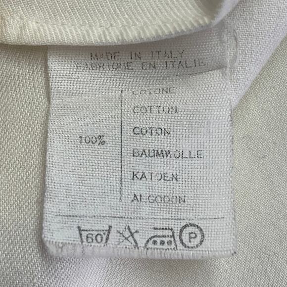 CLAUDE MONTANA S White Pleated Cotton Spread Collar Oversized Long Sleeve Shirt - Picture 11 of 12